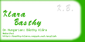 klara basthy business card
